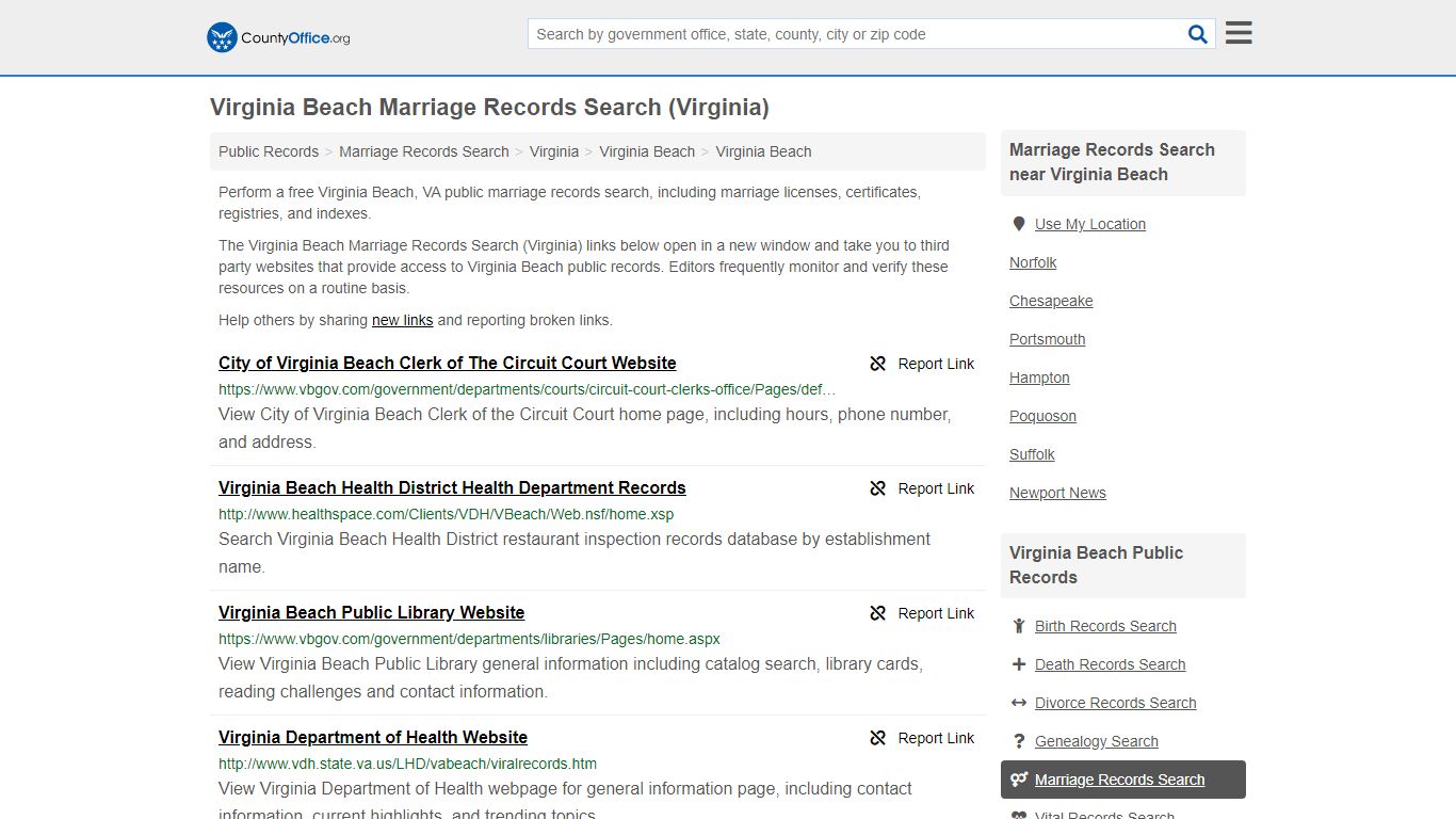 Marriage Records Search - Virginia Beach, VA (Marriage ...