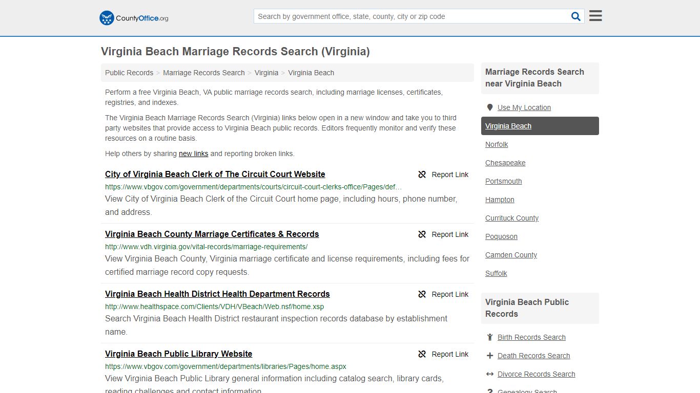 Marriage Records Search - Virginia Beach, VA (Marriage ...